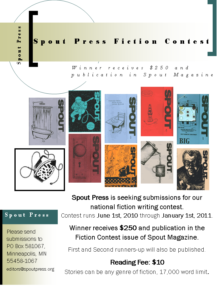 flier for Spout Press Fiction Contest 